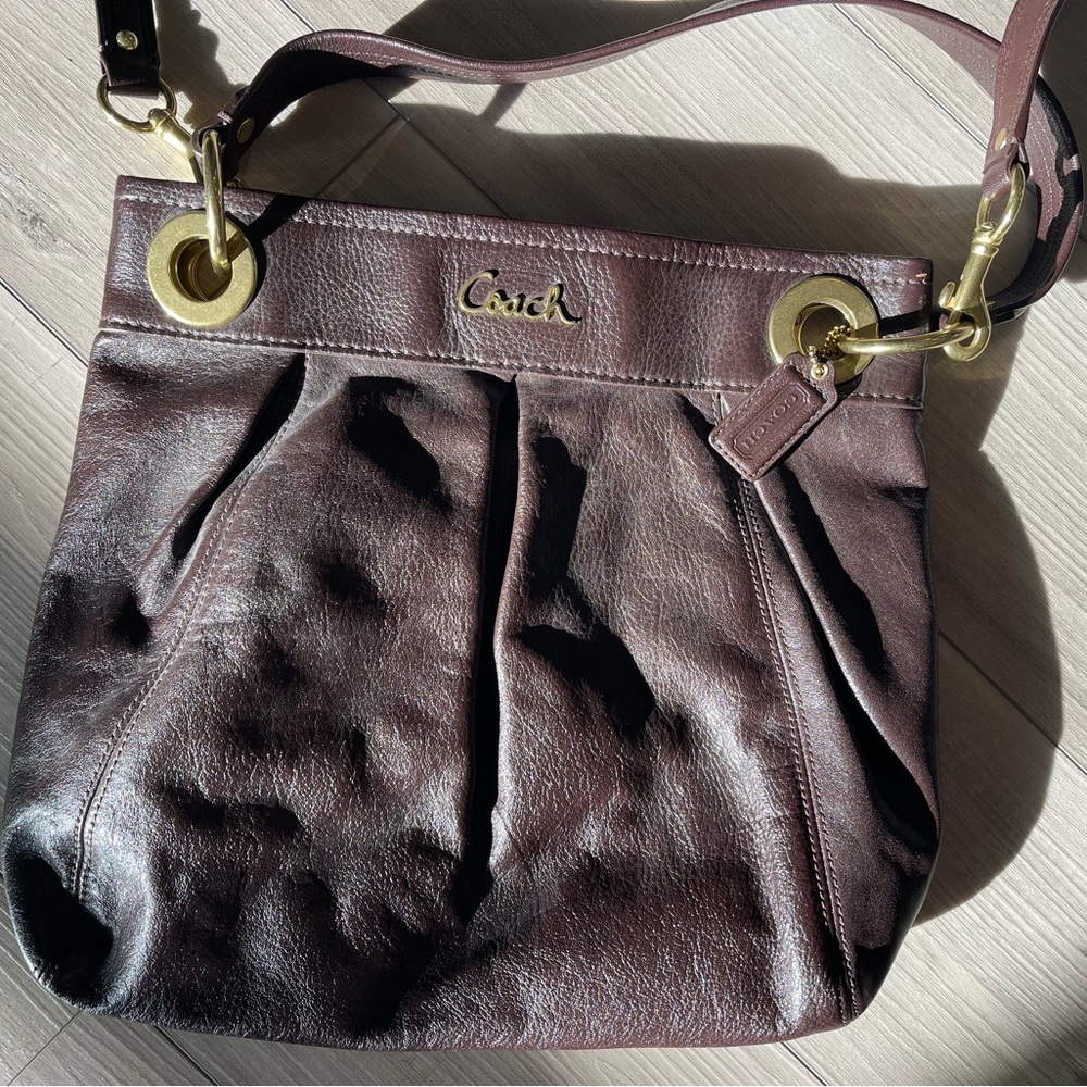 Coach Dark Brown Leather Shoulder Bag